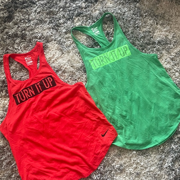 Nike Red Dri-FIT Racerback Tank Tops - Picture 4 of 6